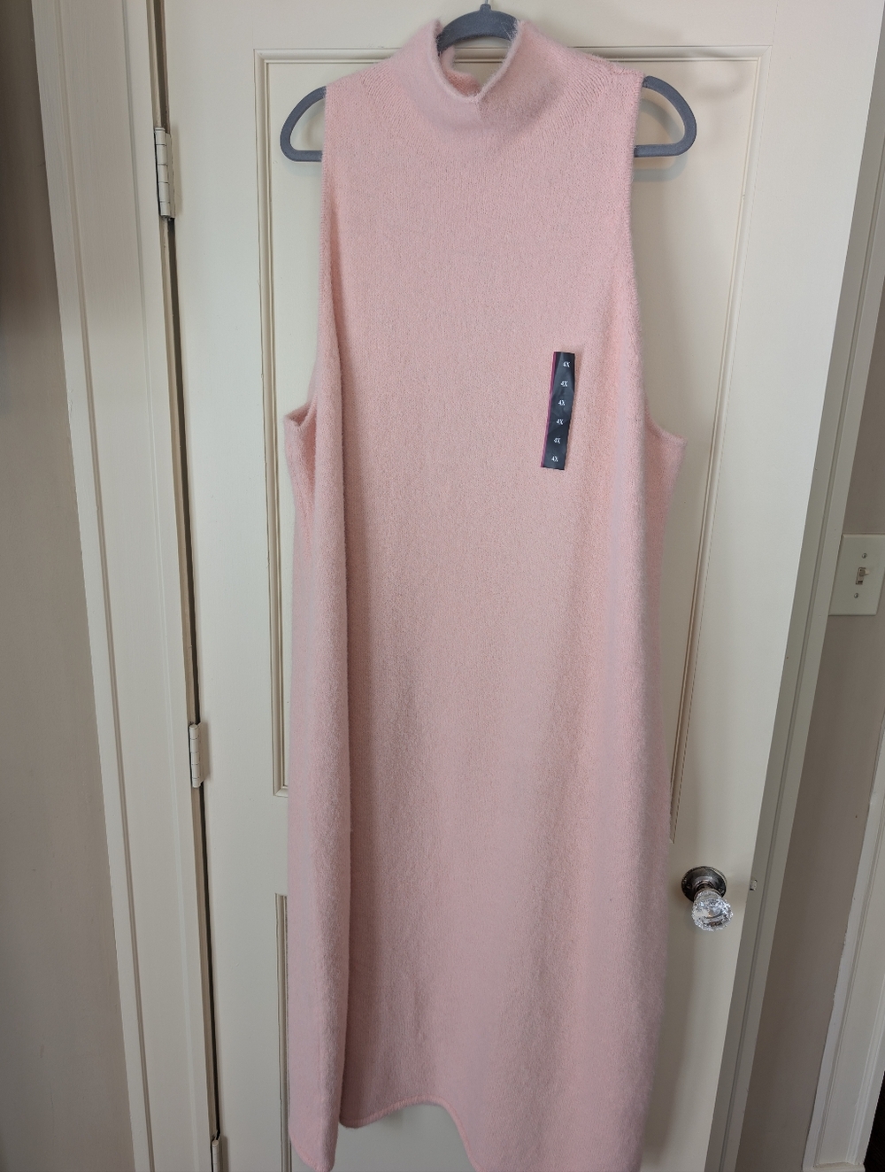 Sleeveless Pink Mock-Neck Long Bodycon Dress
